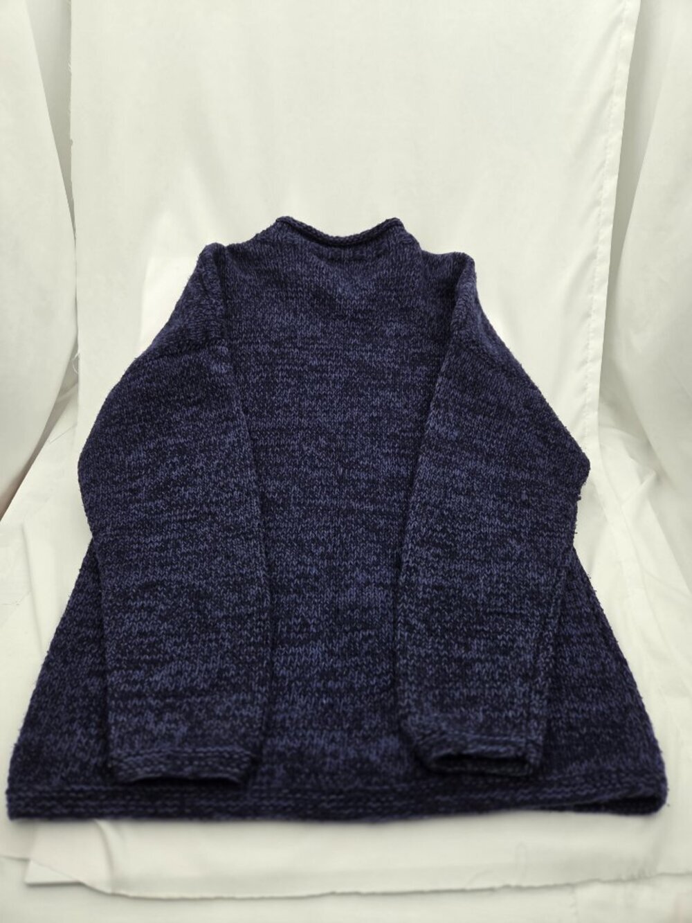 Vintage Heavyweight Chunky Wool Knit Sweater - Navy Blue(s) Multi-Tone - L - Picture 5 of 7